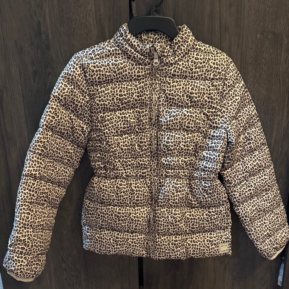 GAP Kids Leopard Print Puffer Jacket